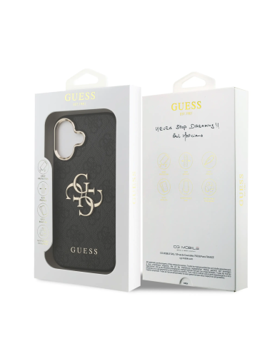 Funda GUESS para iPhone 17 efecto piel y logotipo 4G (Negro)