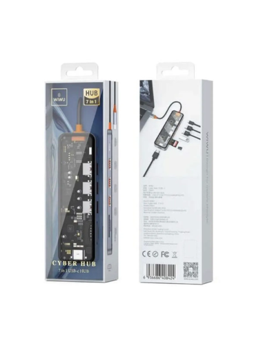 HUB USB-C 7 en 1 con HDMI, 3 USB-A, USB-C, SD Y TF Cyber