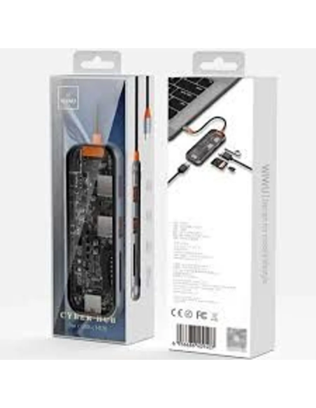 HUB USB-C 5 en 1 con 3 USB-A, SD y TF Cyber