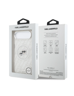 Karl Lagerfeld – Funda iPhone 17 Air con MagSafe IML Brillo Gris y Logo K&C