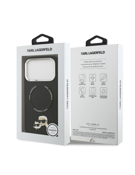 Funda KARL iPhone 17 Pro Max PU MagSafe con Pins K&C Negra