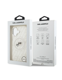 Karl Lagerfeld – Funda iPhone 17 con MagSafe IML Brillo Gris y Logo K&C