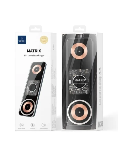 MATRIX Cargador Inalámbrico 3 en 1 de 15 W