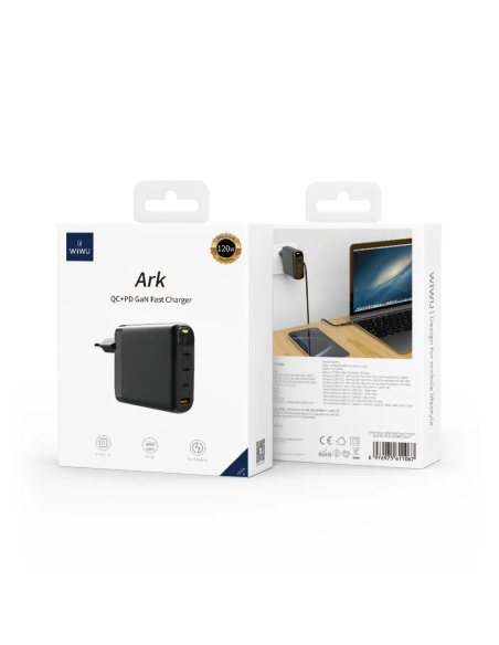 Ark – Cargador Rápido GaN 120W PD&QC (A+3C)