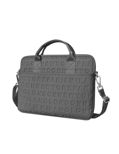 13.3/14.2 Vogue Slim Laptop Briefcase with Strap Grey