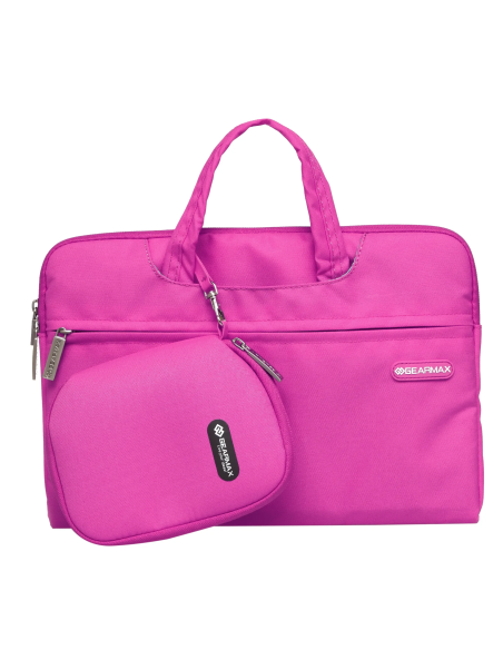 Maletín con neceser Campus Slim de 13.3" para portátil de color fucsia