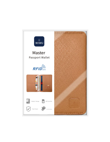 Portapasaporte con tarjetero Master (Camel)