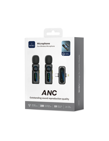Micrófonos Inalámbrico Doble con Tipo-C y Lightning