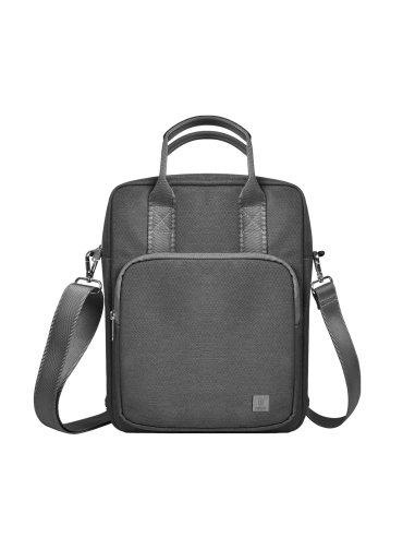 Mochila y maletín vertical doble capas Alpha de 13.3" para portátil de color negro