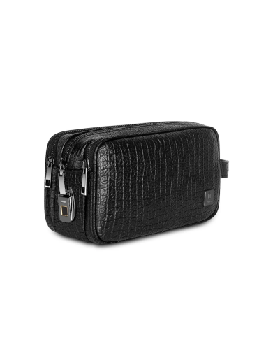 NECESER SALEM LUX NEGRO CON PATRÓN DE COCODRILO