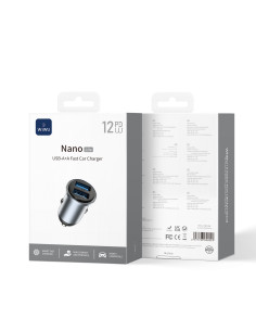 12W Nano Lite 2A Fast Car Charger Grey