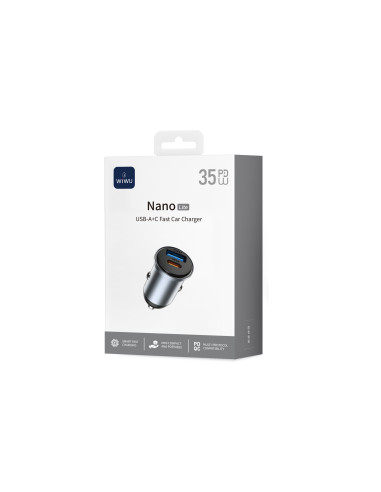 35W Nano Lite A+C Fast Car Charger Grey