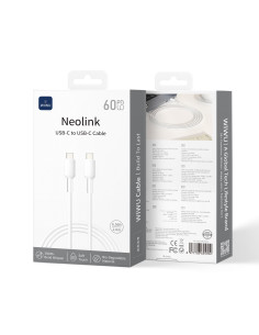 Cable USB-C a USB-C 60W Silicona Neolink Blanco (2 m)