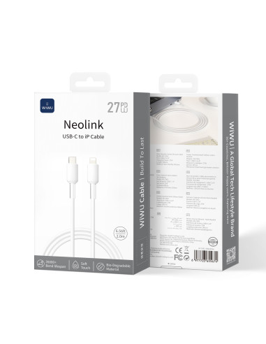 USB-C to Lightning Silicone Cable 27W Neolink White (2 m)