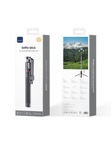 Selfie Stick with Tripod for Live Streaming Black