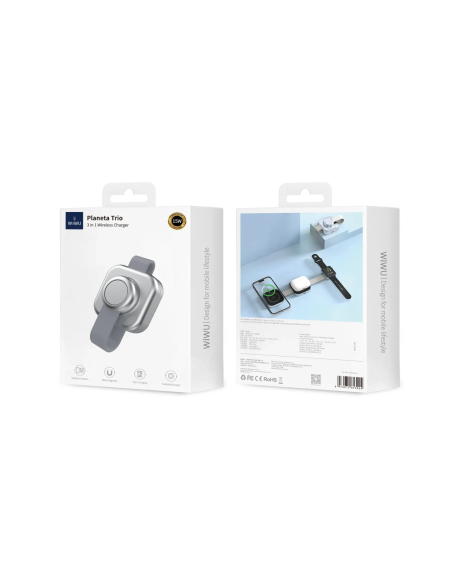 Planeta Trio Cargador Inalámbrico Plegable 3 en 1