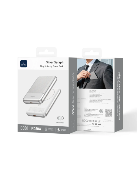 Powerbank 10000 mAh PD20W Plata