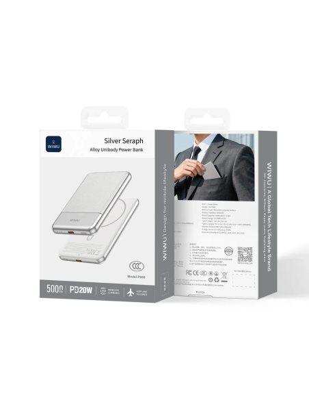 Powerbank 5000 mAh PD20W Plata