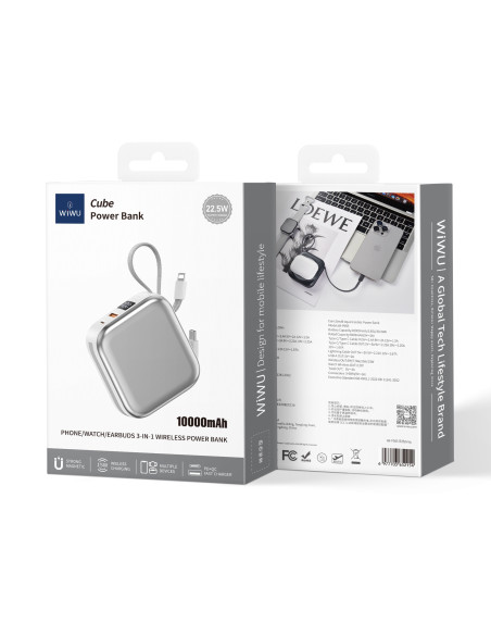 Powerbank Titanio de 10000 mAh 22.5W Blanco