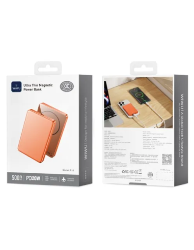 Powerbank Ultrafino 5000mAh Naranja