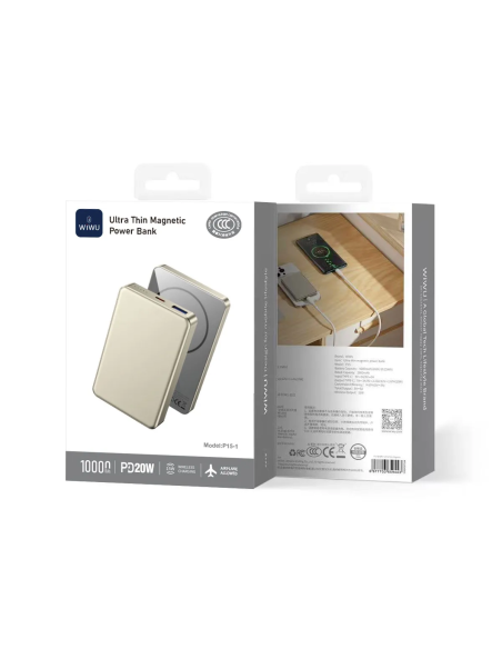 Powerbank Ultrafino de 10000mAh Dorado