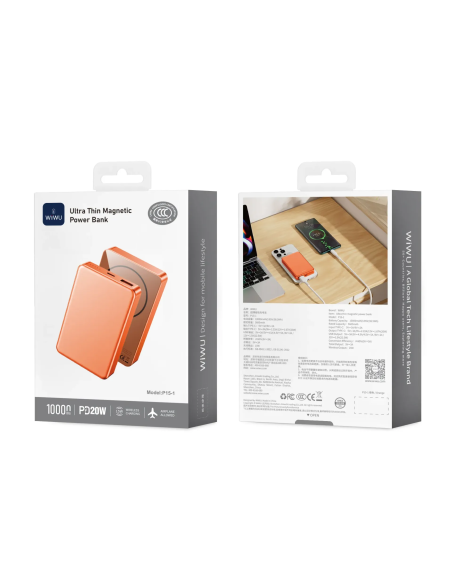Powerbank Ultrafino de 10000mAh Naranja