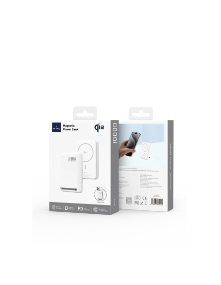 Qi2 15W+30W 10,000mAH Magnetic Power Bank with Stand