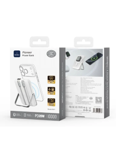 10,000mAh 3-in-1 MagSafe Power Bank with Stand Pioneer (White)
