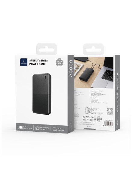 Powerbank de 20000 mAh 2A Negro