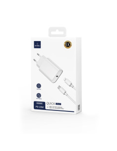 QUICK Cargador Rápido PD de 20 W con Cable C-L