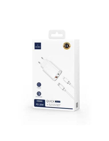 QUICK Cargador de 20W+18W (PD+QC) con Cable C-L