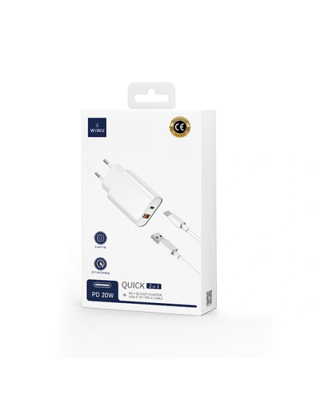 QUICK Cargador de 20W+18W (PD+QC),  C+A