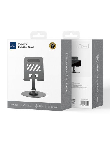 Rotating mobile phone stand for desktop