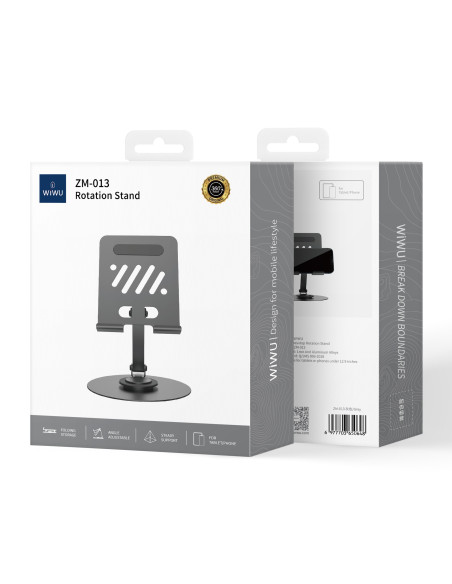 Rotating mobile phone stand for desktop
