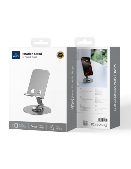 Foldable 360° Rotation Mobile Phone Stand for Desktop