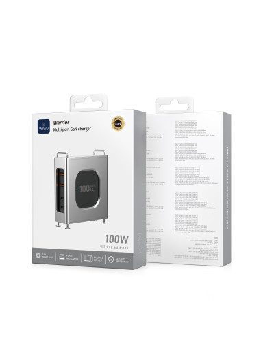 Warrior 100W GaN Fast Charger – 2C+2A – EU Plug