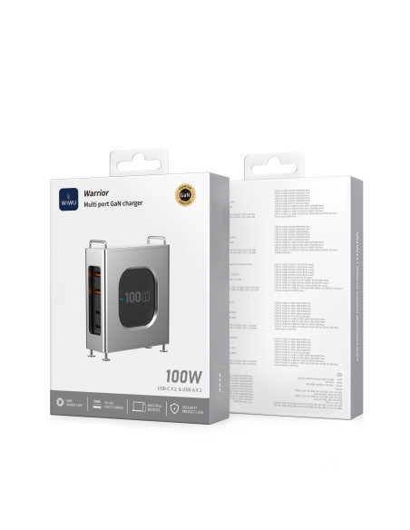 Warrior 100W GaN Fast Charger – 2C+2A – EU Plug