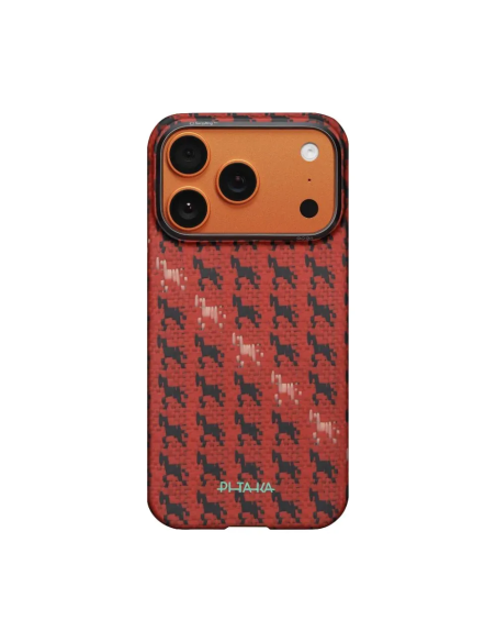 PITAKA – Funda UltraSlim iPhone 17 Pro Cinnabar Steed Fibra Aramida