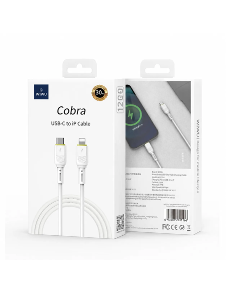 Cable USB-C a Lightning 30 W Cobra (1,20 m)
