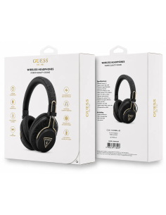 GUESS Bluetooth ENC Headphones PU Classic Triangle Logo (Black)