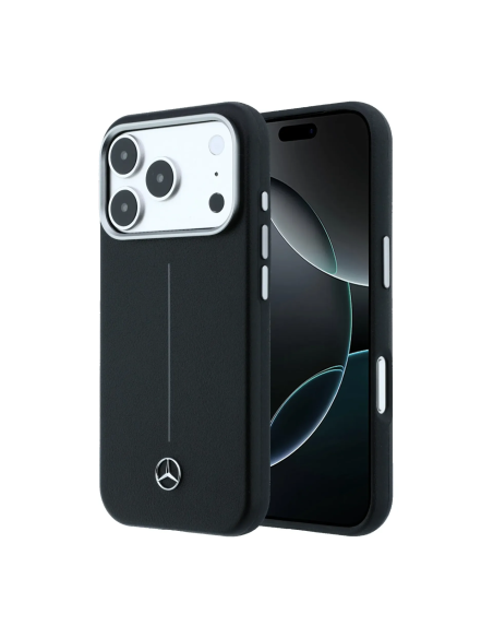 Mercedes-Benz case for iPhone 17 Pro with Magsafe, Leather Effect (Black)