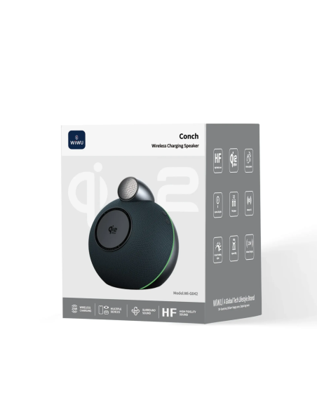 Altavoz con carga inalámbrica Qi2.2 25W Conch (Negro)