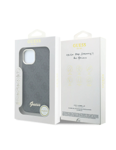 GUESS – Funda iPhone 14 de Polipiel con MagSafe Logo Guess en Relieve Negra