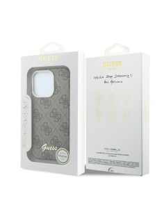 GUESS – Funda iPhone 15 Pro Max de Polipiel con MagSafe Logo Guess en Relieve Marron