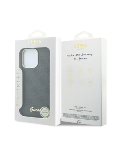 GUESS – Funda iPhone 15 Pro de Polipiel con MagSafe Logo Guess en Relieve Negra