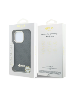 F. iPhone 16 Pro Max de Polipiel con Magsafe Logo Guess en Relieve Negra
