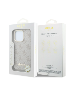 GUESS – Funda iPhone 16 Pro Max de Polipiel con MagSafe Logo Guess en Relieve Rosa