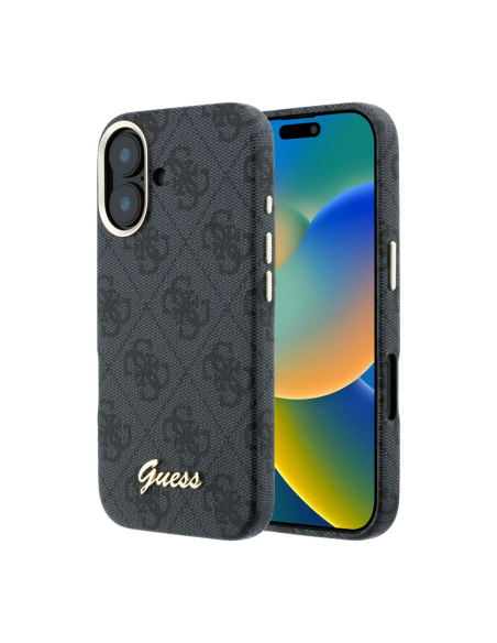 GUESS – Funda iPhone 17 de Polipiel con MagSafe Logo Guess en Relieve Negra