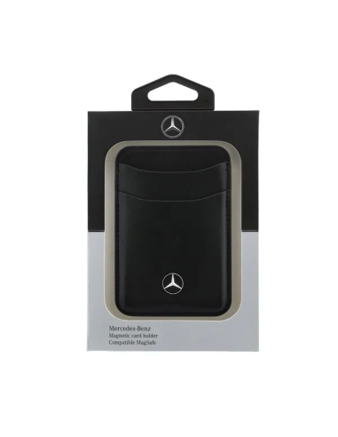 Tarjetero Mercedes-Benz con Magsafe, efecto cuero (Negro)