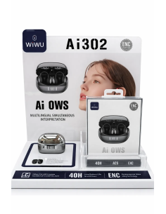 Pack Ai302 10 auriculares blancos y 10 negros+Expositor de regalo